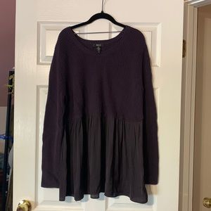 Purple peplum sweater